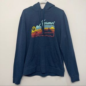 Marmot Navy Blue Mountain Graphic Hoodie M